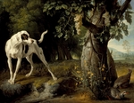 Desportes, Alexandre François - Landschaft mit Hund und Rebhühner