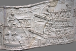 Klassische Antike Kunst - Römische Galeeren. Relief der Trajanssäule