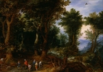 Brueghel, Jan, der Ältere - Waldlandschaft mit Abraham und Isaak