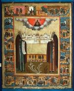 Russische Ikone - Die Ehrwürdigen Sossim und Sawwati von Solowki