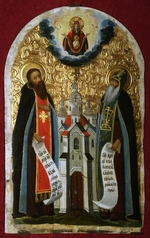 Russische Ikone - Die Ehrwürdigen Antonius und Theodosius von Petschersk