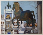 Kustodiew, Boris Michailowitsch - Die Pferde von San Marco
