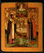 Russische Ikone - Die Heiligen Arsenius, Bischof von Twer und Großfürst Michail von Twer