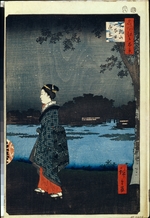 Hiroshige, Utagawa - Abend am Matsuchiyama und San'ya-Kanal (Einhundert Ansichten von Edo)