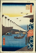 Hiroshige, Utagawa - Die Yoroi-Fähre und Koami-cho (Einhundert Ansichten von Edo)
