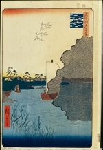 Hiroshige, Utagawa - Verstreute Kiefer am Tonegawa-Fluss (Einhundert Ansichten von Edo)