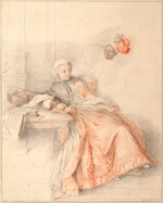 Portail, Jacques-André - Junge Dame mit Pagen beim Lesen