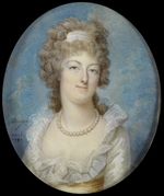 Dumont, François - Bildnis der Königin Marie Antoinette in weißem Kleid und Perlenkette