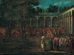 Vanmour (Van Mour), Jean-Baptiste - Botschaftsdelegation läuft durch den zweiten Hof des Topkapi-Palast