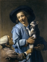 Bloemaert, Abraham - Knaben, mit einer Katze spielend