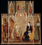 Matteo di Giovanni - Die Verkündigung mit Heiligen Johannes dem Täufer und Bernhardin von Siena. Die Kreuzigung. Heiligen Peter und Paul