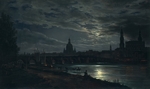 Dahl, Johan Christian Clausen - Blick auf Dresden bei Vollmond