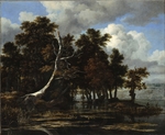 Ruisdael, Jacob Isaacksz, van - Eichen an einem See mit Wasserrosen