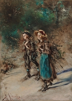 Romako, Anton - Kinder mit Reisig