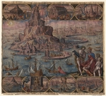 Galle, Philipp (Philips) - Der Leuchtturm von Alexandria (aus der Folge Die acht Weltwunder) Nach Maarten van Heemskerck