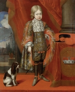 Block, Benjamin von - Kaiser Joseph I. (1678-1711) im Alter von sechs Jahren mit einem Hund, in ganzer Figur
