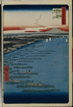 Hiroshige, Utagawa - Samezu-Küste von Süd-Shinagawa (Einhundert Ansichten von Edo)