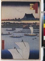 Hiroshige, Utagawa - Tepposo und der Tsujiji Mozeki Tempel (Einhundert Ansichten von Edo)