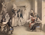 Kupelwieser, Leopold - Franz Schubert (1797-1828). Gesellschaftsspiel der Schubertianer in Atzenbrugg