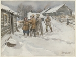 Wladimirow, Iwan Alexejewitsch - Vor Durchsuchung und Verhaftung (Aus der Aquarellserie Russische Revolution)