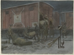 Wladimirow, Iwan Alexejewitsch - Soldaten plündern die Eisenbahnwaggons (Aus der Aquarellserie Russische Revolution)