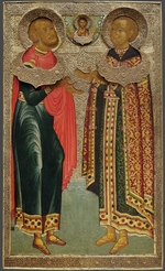 Russische Ikone - Heiliger Johannes Sotschawski und Großfürst Iwan Michailowitsch