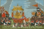 Indische Kunst - Raja von Tanjore auf einem Elefanten reitend