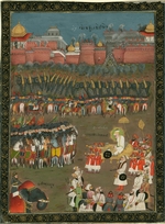 Indische Kunst - Die Eroberung von Golkonda durch Großmogul Aurangzeb in 1687