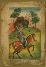 Indische Kunst - Indischer bewaffneter Reiter