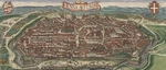 Hoefnagel, Jacob - Vogelschau auf Wien von Norden