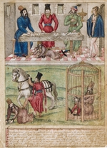 Süddeutscher Meister - Sultan Bayezid I. von Tamerlan eingekerkert