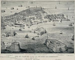 Unbekannter Künstler - Ansicht und Plan der Insel und der Hafen von Kronstadt