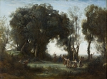 Corot, Jean-Baptiste Camille - Ein Morgen. Der Tanz der Nymphen