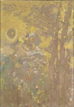 Redon, Odilon - Bäume auf einem gelben Hintergrund