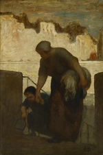 Daumier, Honoré - Die Wäscherin