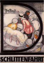Mangold, Burkhard - Davos, Schlittenfahrt