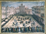 Stradanus (Straet, van der), Johannes - Pferdeturnier in der Piazza Santa Croce
