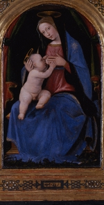 Albertinelli, Mariotto - Triptychon, Mitteltafel: Thronende Madonna lactans