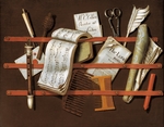 Collier, Edwaert - Briefe und Schreibwerkzeuge auf einer Holztafel
