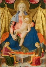 Strozzi, Zanobi - Madonna der Demut mit zwei musizierenden Engeln