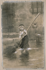 Bayard, Émile-Antoine - Cosette. Illustration aus der Originalausgabe von Les Misérables