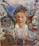 Ensor, James - Alte Dame zwischen Masken