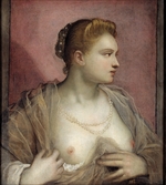 Tintoretto, Domenico - Porträt einer Frau mit entblößtem Busen