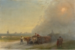 Aiwasowski, Iwan Konstantinowitsch - Ochsenkarren in der ukrainischen Steppe