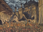 Golowin, Alexander Jakowlewitsch - Bühnenbildentwurf zur Oper Das Mädchen von Pskow von N. Rimski-Korssakow