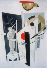 Lissitzky, El - Tatlin bei der Arbeit. Illustration für 6 Novellen mit glücklichem Ausgang von Ilja Ehrenburg