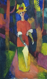 Macke, August - Dame im Park