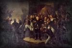 Gros, Antoine Jean, Baron - Ludwig XVIII. verläßt den Palais des Tuileries in der Nacht zum 20. März 1815