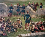 Detaille, Édouard - Der Abend nach der Schlacht von Rezonville (Gravelotte). Grenadiere der Kaiserlichen Garde auf der Rast, 16. August 1870