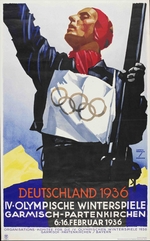 Würbel, Franz - Offizielles Plakat der IV. Olympischen Winterspiele 1936 in Garmisch-Partenkirchen